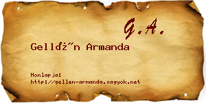 Gellén Armanda névjegykártya
